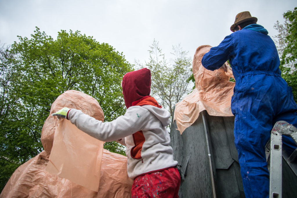 Various & Gould: City Skins – Marx und Engels, Berlin 2017 (Photo: Boris Niehaus)