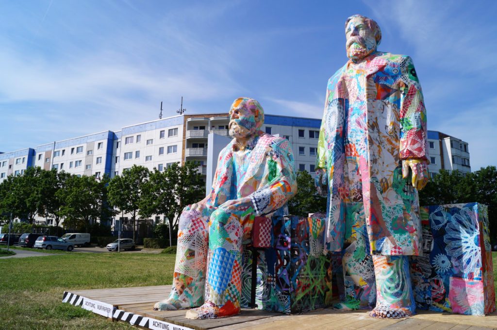 Various & Gould: City Skins – Marx und Engels, Cottbusser Platz, Berlin-Hellersdorf 2017